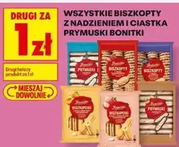 Biedronka Wszystkie biszkopty z nadzieniem i ciastka Prymuski Bonitki oferta