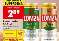 Biedronka Piwo Łomża jasne pełne, pils oferta