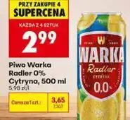 Biedronka Piwo Warka Radler 0% Cytryna oferta