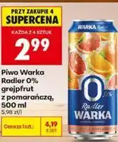 Biedronka Piwo Warka Radler 0% grejpfrut z pomarańczą oferta