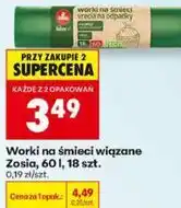 Biedronka Worki na śmieci wiązane Zosia, 60 l, 18 szt oferta