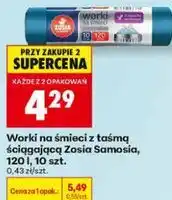 Biedronka Worki na śmieci z taśmą ściągającą Zosia Samosia, 120 l, 10 szt oferta