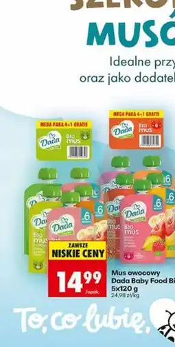 Biedronka Mus owocowy Dada Baby Food Bio oferta
