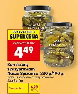 Biedronka Korniszony z przyprawami Nasza Spiżarnia, 330 g/190 g oferta