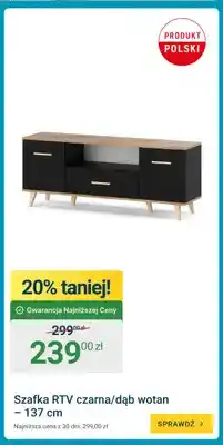 ERLI Szafka RTV czarna/dąb wotan 137 cm oferta