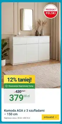 ERLI Komoda Aga z 3 szufladami 150 cm oferta
