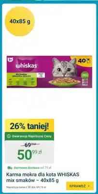 ERLI Karma mokra dla kota Whiskas mix smaków 40-pak oferta