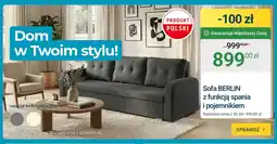 ERLI Sofa Berlin z funkcją spania i pojemnikiem oferta