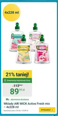 ERLI Wkłady Air Wick Active Fresh mix 4-pak oferta