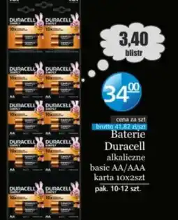 Specjał Baterie Duracell alkaliczne basic AA/AAA oferta