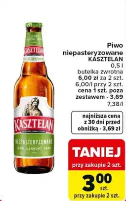 Carrefour Piwo niepasteryzowane Kasztelan oferta