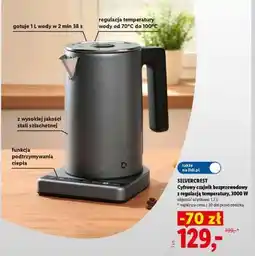 Lidl SILVERCREST Cyfrowy czajnik bezprzewodowy z regulacją temperatury, 3000 W oferta