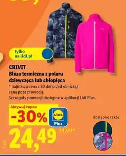 Lidl CRIVIT Bluza termiczna z polaru dziewczęca lub chłopięca oferta