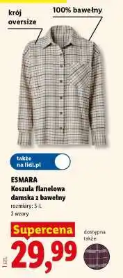 Lidl ESMARA Koszula flanelowa damska z bawełny oferta