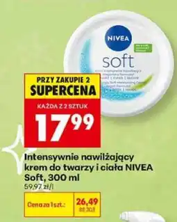 Biedronka Intensywnie nawilżający krem do twarzy i ciała NIVEA Soft, 300 ml oferta