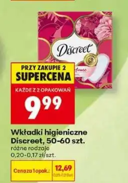 Biedronka Wkładki higieniczne Discreet, 50-60 szt oferta