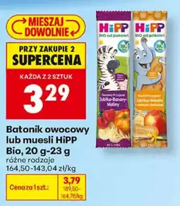Biedronka Batonik owocowy lub muesli HiPP Bio oferta