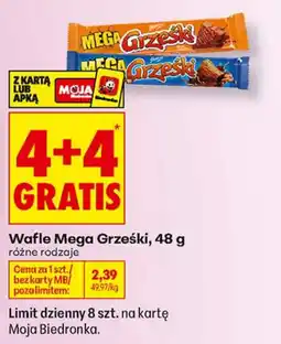 Biedronka Wafle Mega Grześki oferta