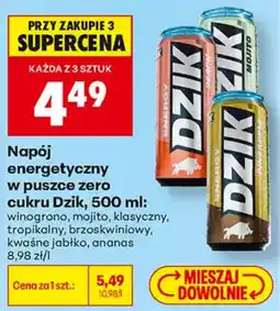 Biedronka Napój energetyczny w puszcze zero cukru Dzik oferta