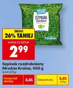 Biedronka Szpinak rozdrobniony Mroźna Kraina oferta