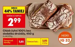 Biedronka Chleb żytni 100% bez dodatku drożdży oferta