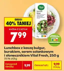 Biedronka Lunchbox z kaszą bulgur, burakiem, serem solankowym i słonecznikiem Vital Fresh oferta