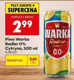Biedronka Piwo Warka Radler 0% Cytryna oferta