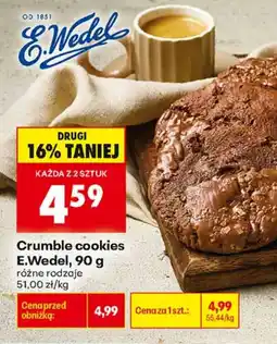 Biedronka Crumble cookies E.Wedel oferta