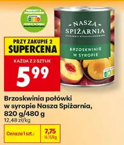 Biedronka Brzoskwinia połówki w syropie Nasza Spiżarnia oferta