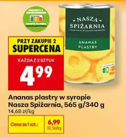 Biedronka Ananas plastry w syropie Nasza Spiżarnia oferta