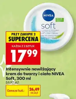 Biedronka Intensywnie nawilżający krem do twarzy i ciała nivea soft oferta