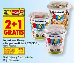 Biedronka Jogurt waniliowy z topperem Bakus oferta
