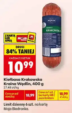 Biedronka Kiełbasa Krakowska Kraina Wędlin oferta