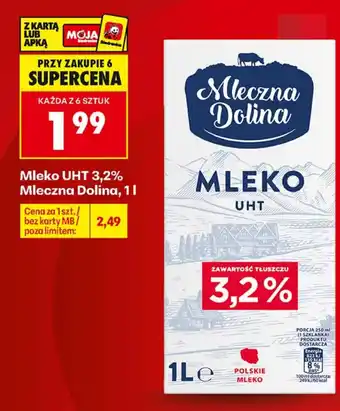 Biedronka Mleko UHT 3,2% Mleczna Dolina oferta