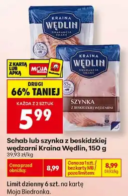 Biedronka Schab lub szynka z beskidzkiej wędzarni Kraina Wędlin oferta
