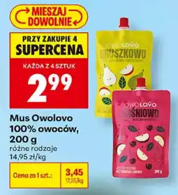 Biedronka Mus Owolovo 100% owoców oferta