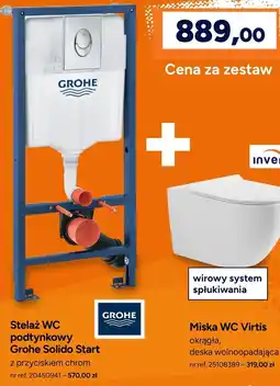 Bricoman Stelaż WC podtynkowy Grohe Solido Start + Miska Wc Virtis oferta