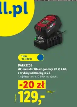 Lidl Parkside Akumulator litowo-jonowy 20 V, 4 Ah oferta