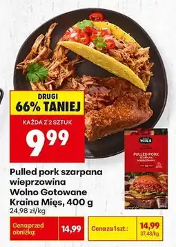 Biedronka Pulled pork szarpana wieprzowina Wolno Gotowane Kraina Mies, 400 g oferta