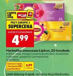 Biedronka Herbatka owocowa Lipton 20 torebek oferta