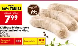 Biedronka Kiełbasa biała surowa premium Kraina Mięs oferta