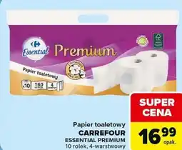 Carrefour Market Papier toaletowy CARREFOUR ESSENTIAL PREMIUM 10 rolek, 4-warstwowy oferta