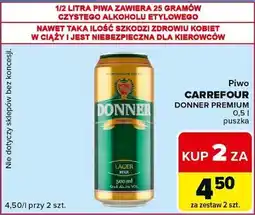 Carrefour Market Piwo Carrefour Donner Premium 0,5 l puszka oferta