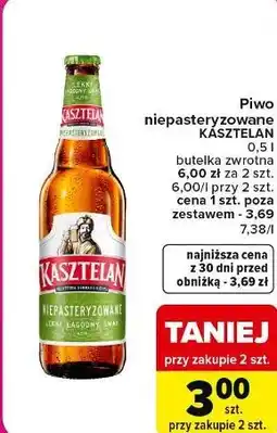 Carrefour Market Piwo niepasteryzowane Kasztelan oferta