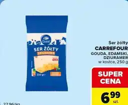Carrefour Market Ser żółty CARREFOUR GOUDA, EDAMSKI, DZIURAMER w kostce oferta