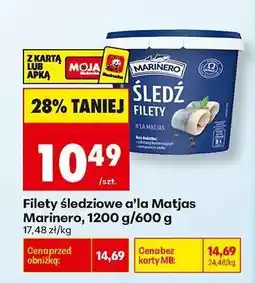 Biedronka Filety śledziowe a'la Matjas Marinero 1200 g / 600 g oferta