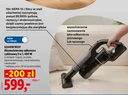 Lidl Akumulatorowy odkurzacz SilverCrest oferta