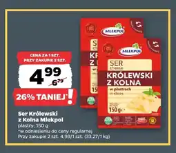 Netto Ser Królewski z Kolna w plastrach Mlekpol oferta