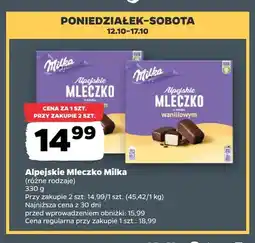 Netto Alpejskie Mleczko Milka o smaku waniliowym oferta