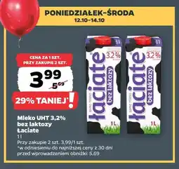 Netto Mleko UHT bez laktozy Łaciate 3,2% oferta